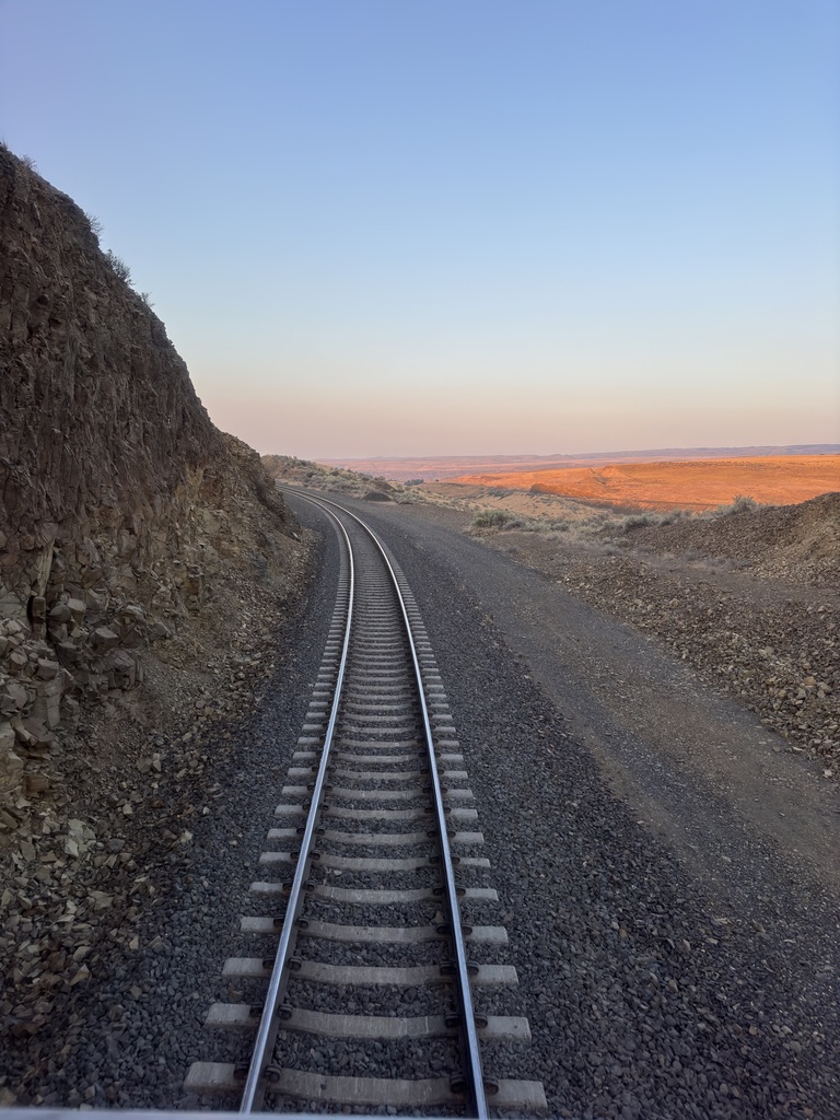 Morning mountain scenery from the Empire Builder train