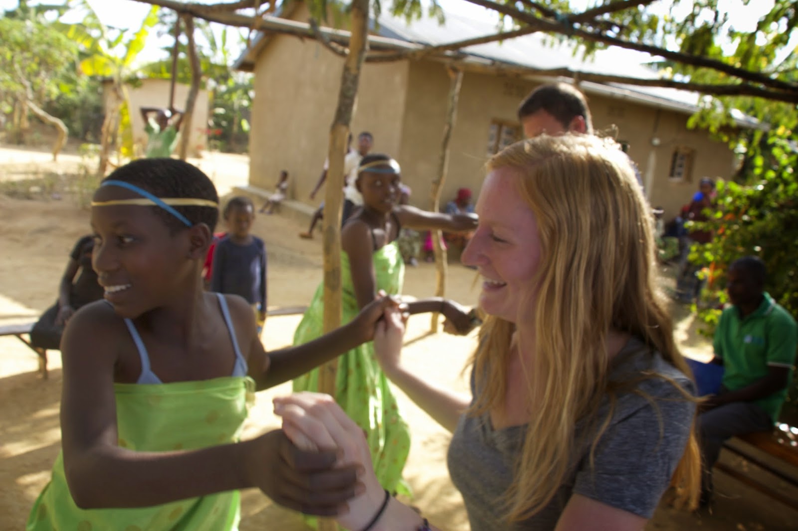 Christina dancing with one of the dancers
