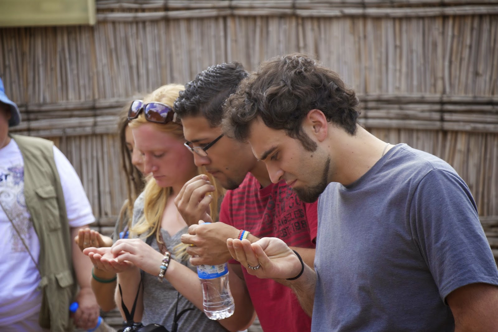 Tasting sorghum, used to make beer