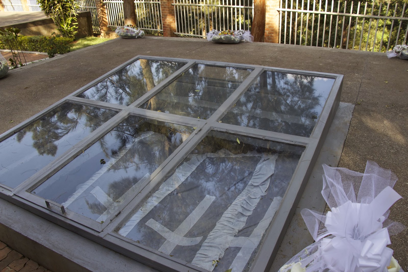 Window to see how bodies are placed inside the mass graves