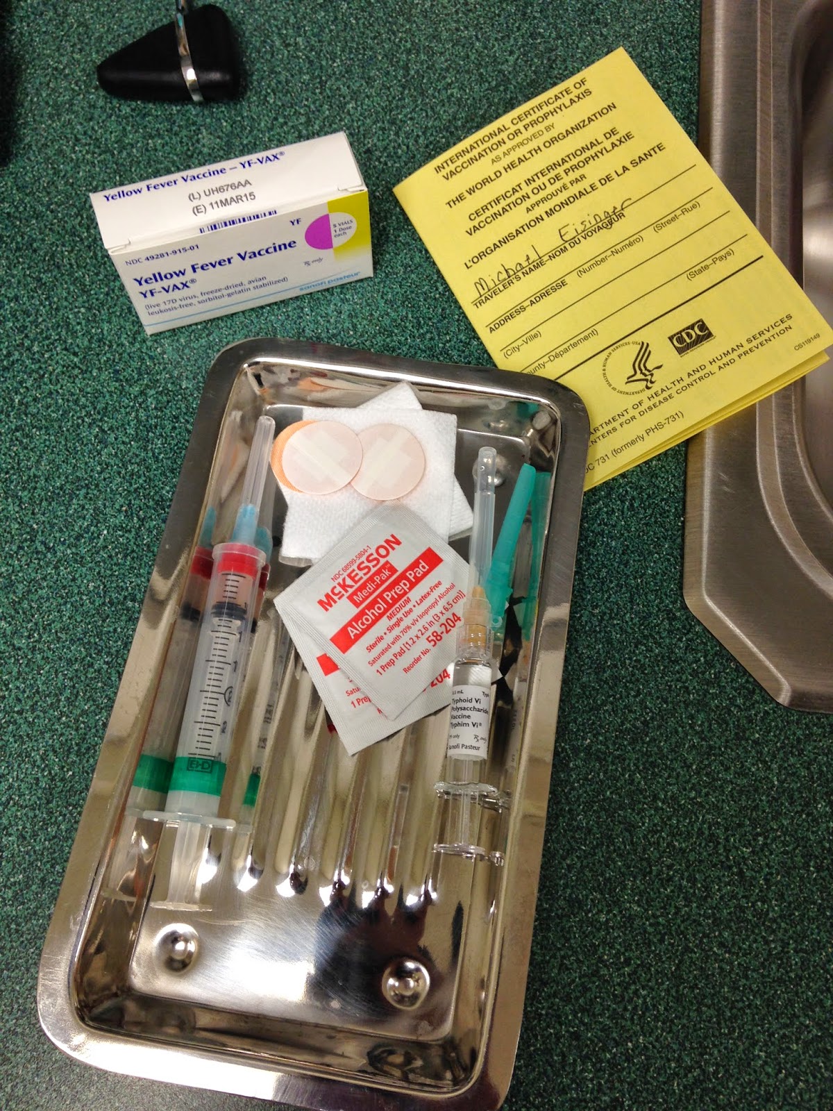 Yellow fever vaccination card