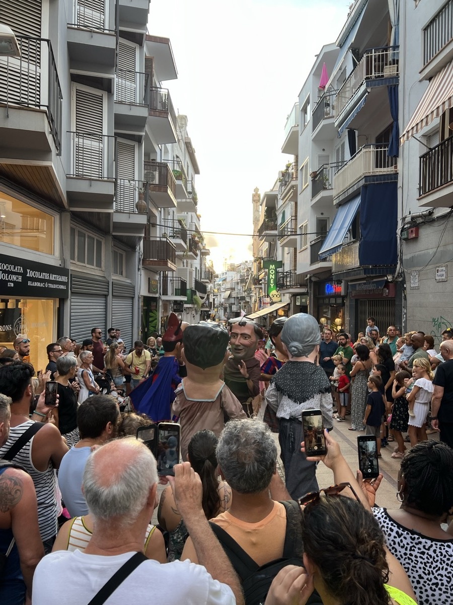 Crowded pedestrian street during Bear Week