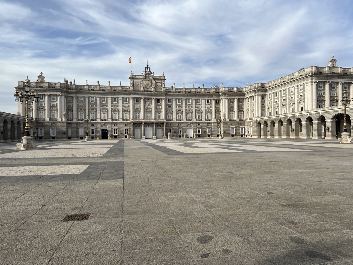 Royal Palace of Madrid with grand facade and courtyard