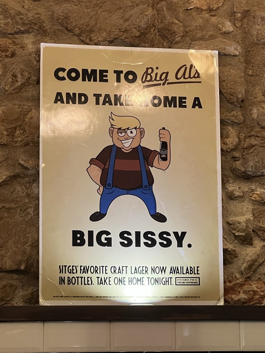 Bar sign on a Sitges street