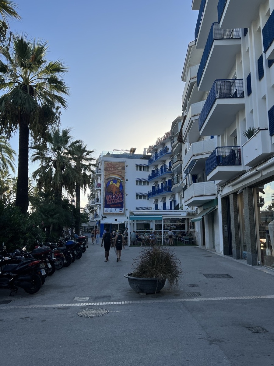 Bear Week banner on a Sitges street