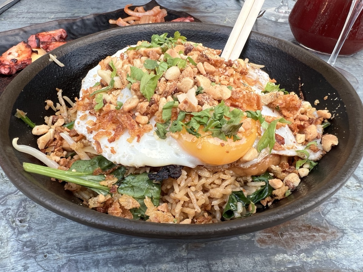 Rich noodle dish at a Sitges restaurant